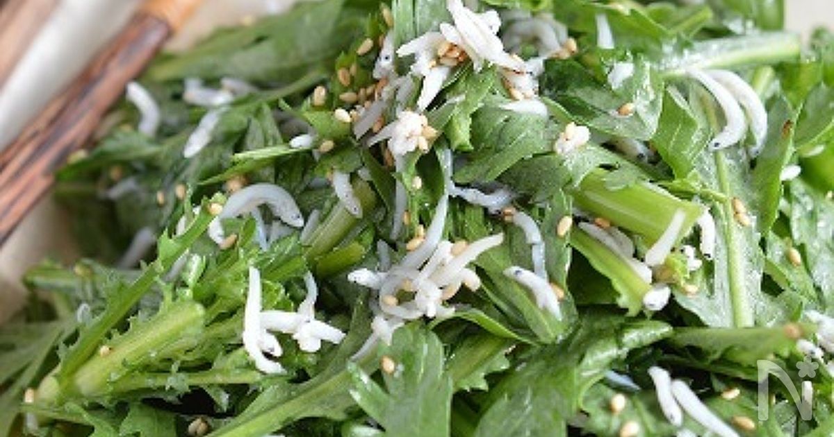 春菊がもりもり食べれる！「しらすと春菊の塩だれサラダ」