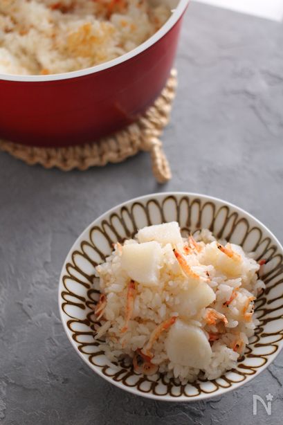 ほくほく食感！長いもと干しえびの炊き込みご飯
