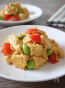 高野豆腐のカラフル卵炒め