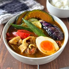 【豚しゃぶスープカレー】素揚げ野菜がおいしい！
