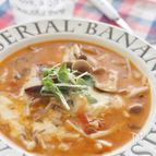 サバ缶とレトルトのナポリタンソースで作るリゾット