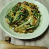 M*Pの作ってみた!投稿(5分でご飯♪なめこと水菜のとろとろ卵とじ丼)