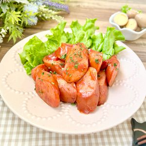 のりのり🐾🎀🤍の作ってみた!投稿(ソーセージのチリ炒め【食材ひとつ】【お弁当】)