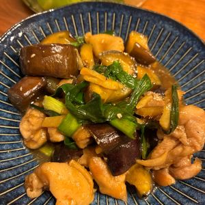 1169387の作ってみた!投稿(ぽん酢で簡単！鶏肉と茄子の生姜甘酢炒め)
