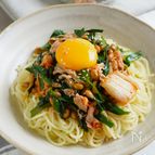 【豚ニラキムチ納豆のまぜそば】パパっと！スタミナ麺