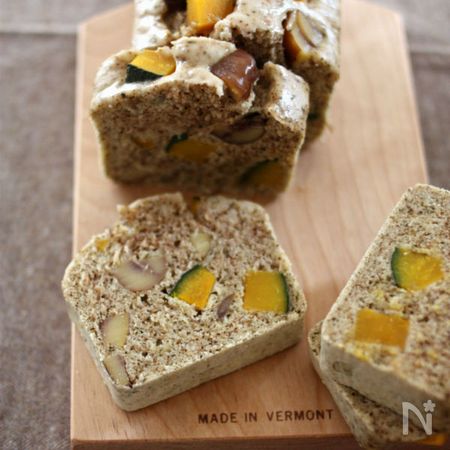 ほうじ茶風味 かぼちゃと甘栗の米粉蒸しパウンド By 山本路子 みるまゆ レシピサイト Nadia ナディア プロの料理家のおいしいレシピ