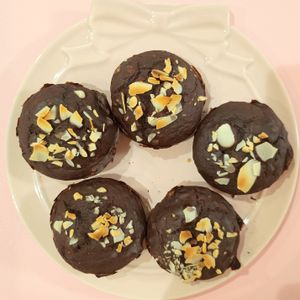 milkの作ってみた!投稿(【米粉のアーモンドチョコマフィン】バナナの甘味とココアの風味)