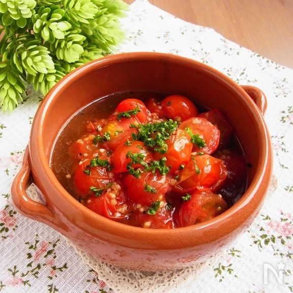 ミニトマトのアヒージョ