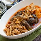 調味料一律大さじ1＊絹揚げとなすと豚肉のピリ辛コクうま煮＊