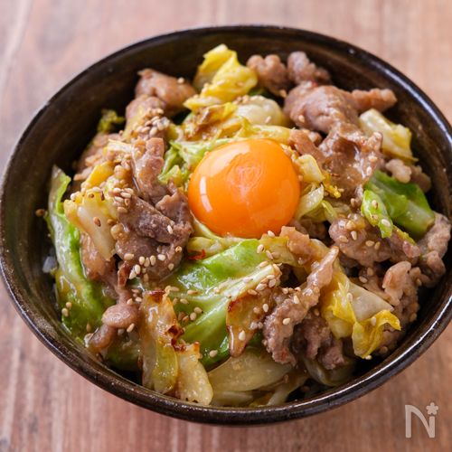【豚こまキャベツのスタミナ丼】がっつりおいしい節約丼♪