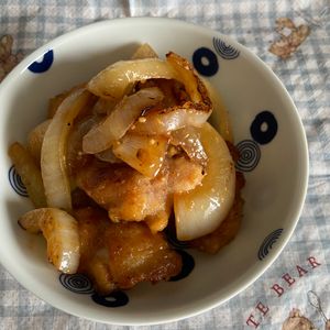 万福の作ってみた!投稿(行列のできる定食屋さんの🍚鶏のとろとろ生姜焼き定食🤩💖)