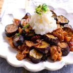 大根おろしを乗せて！なすと豚こまの照り炒め