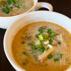 ヘルシーなのに濃厚！きのこの豆乳坦々スープ