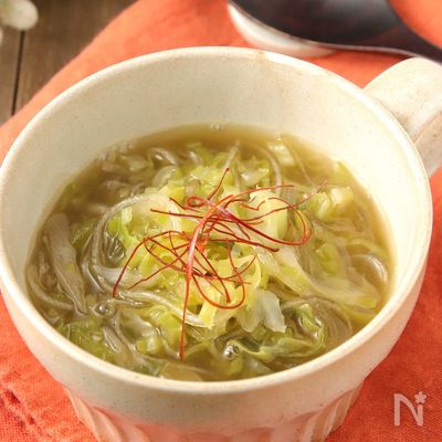 まろやかな旨味♪ねぎ塩春雨スープ
