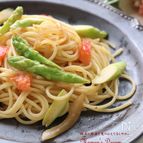 アスパラガスのごま醤油ガーリックパスタ