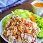 万能ピリ辛ごま豆乳だれで柔らか豚しゃぶサラダ