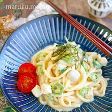 豆乳と麺つゆで簡単！わさびが効いた♥オクラの冷製うどん