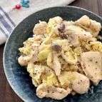 鶏むね肉と春キャベツのクリームマスタード煮