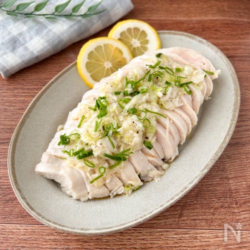 【ねぎ塩とりハム】レンジで簡単調理！火を使わない
