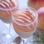 桃のゼリー🍑紅茶のパンナコッタ