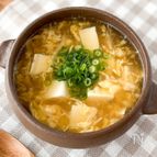 【しょうが香る♪えのきと豆腐のとろ玉スープ】