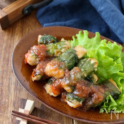 鶏むね肉の大葉巻き＊梅ソース