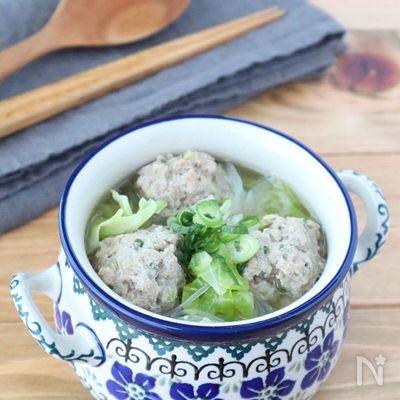【食べるスープ】春キャベツと生姜団子の春雨入りみそ汁