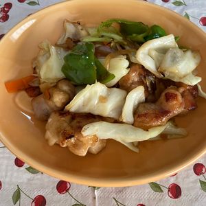 万福の作ってみた!投稿(ご飯が進む！【鶏肉とキャベツの旨ぽん炒め】ワンパンで簡単◎)