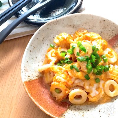 味付け醤油だけなのにウマウマ♡ちくわと長ねぎとふわとろたまご