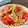 ご飯がすすむ！【豚こまとミニトマトの中華炒め】