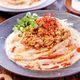 【汁なし担々うどん】練りごま不要♪レンジで完成！辛うま担々♡