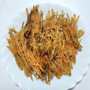 ふうかの作ってみた!投稿(やみつき！千切りにんじんのサクサク磯辺揚げ)