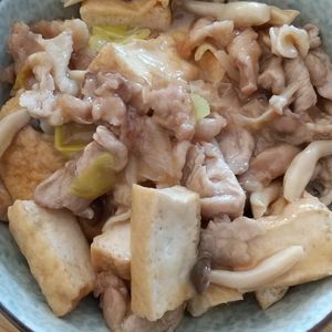 こつぶの作ってみた!投稿(【豚こま厚揚げの甘辛すき煮】ワンパン10分!甘辛節約おかず♪)