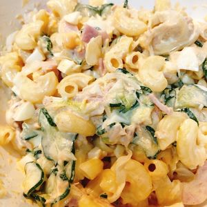 くるの作ってみた!投稿(玉子とツナマヨのとろとろこってりマカロニサラダ😘🥗)