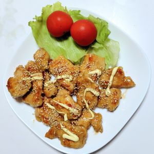 ふうかの作ってみた!投稿(ご飯がすすむ！我が家の人気メニュー「やみつき甘酢マヨチキン」)