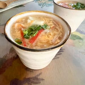 グリーンラテの作ってみた!投稿(【豆腐のとろみかき玉汁】簡単ヘルシーあったまる)