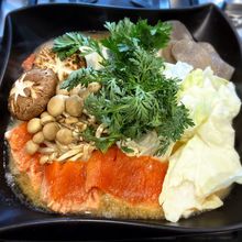 野菜たっぷり石狩鍋 体の芯から温まる!