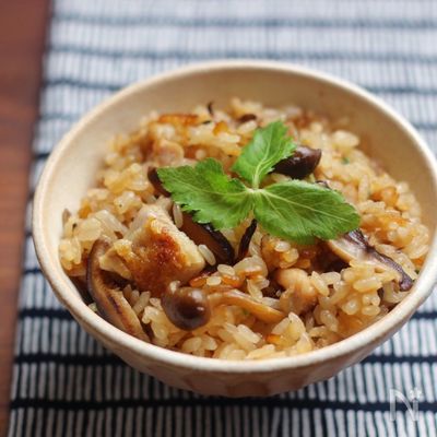 香ばしい♪絶品きのこと鶏肉の炊き込みご飯