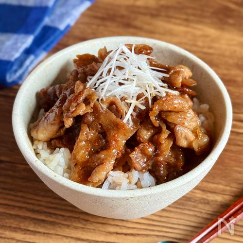 【豚丼】豚こまで簡単!甘辛どんぶり