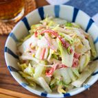 カニカマで彩りUP﻿！白菜ツナサラダ﻿