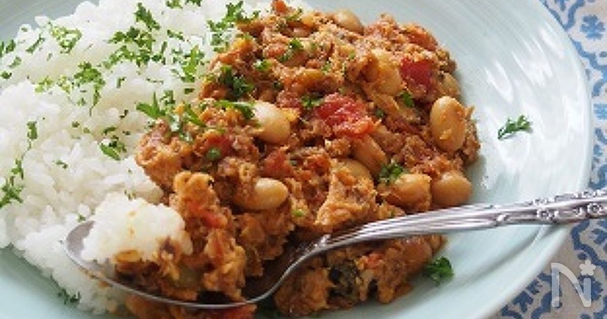 10分！くさみなし！豆入り さばのトマトドライカレー