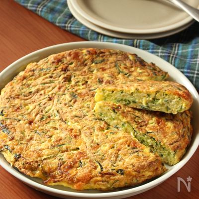 大量消費♡ズッキーニのスペイン風オムレツ