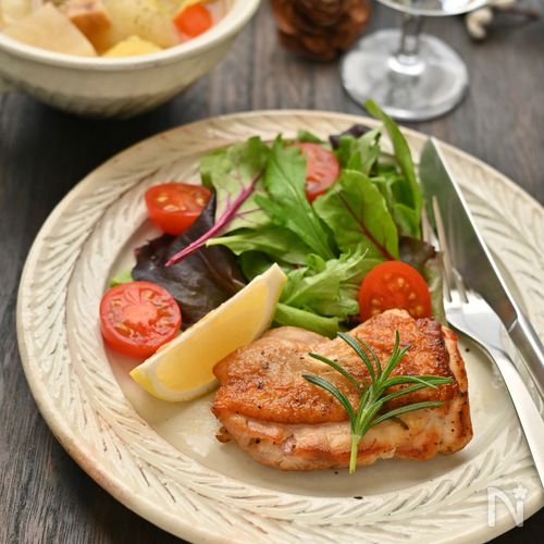 漬けて焼くだけ♪レモンハーブチキン