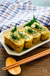 液体塩こうじと大葉の香り豊かなしっとりだし巻き卵