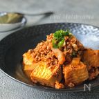 ＊絹揚げとひき肉のキムチ納豆煮＊
