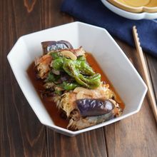 豚バラキャベツロールと野菜の焼き浸し