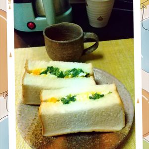 チョロリスの作ってみた!投稿(【ほうれん草と茹で卵のこくうまサンド】栄養抜群！朝食にも！)