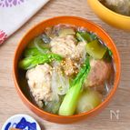 ヘルシーで大満足のおかずスープ【ザーサイ鶏団子の春雨スープ】
