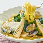 ＊春ワカメと筍とあさりの和風スープパスタ＊