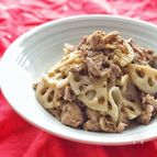 れんこんと豚こまの白だしバター炒め